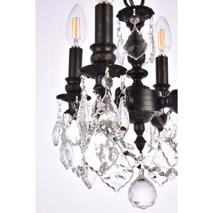 4 light Dark Bronze Pendant Clear Royal Cut Crystal - View 6 - Joshua Marshal