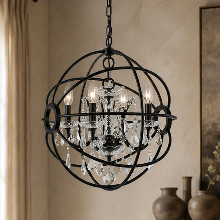 4 light Dark Bronze Pendant Clear Royal Cut crystal Dark Bronze Finish - LIGHTING by Joshua Marshal