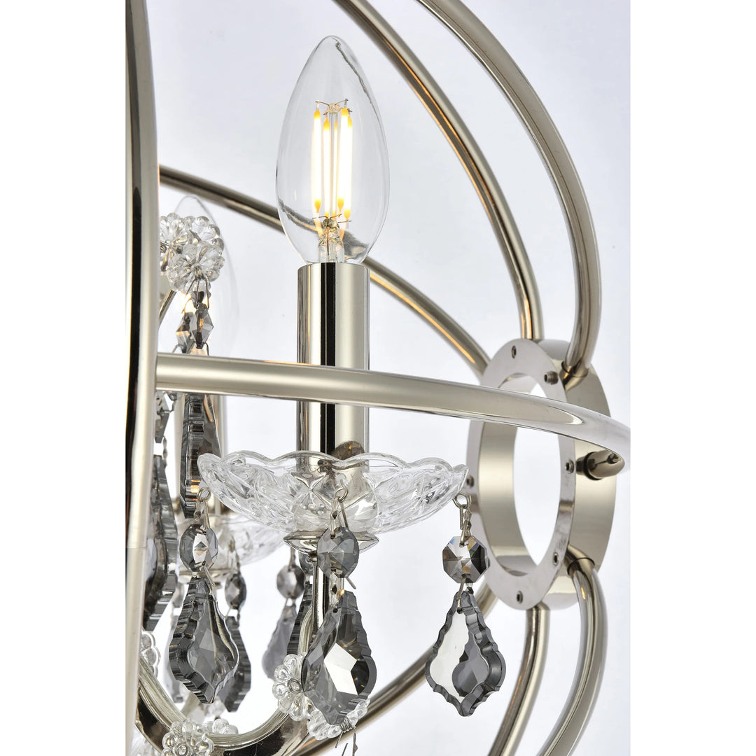 4 light polished nickel Pendant Silver Shade (Grey) Royal Cut crystal - View 6 - Joshua Marshal
