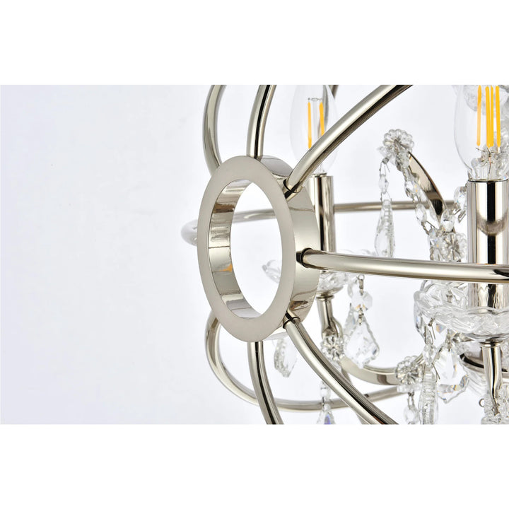 4 light polished nickel Pendant Clear Royal Cut crystal - View 6 - Joshua Marshal