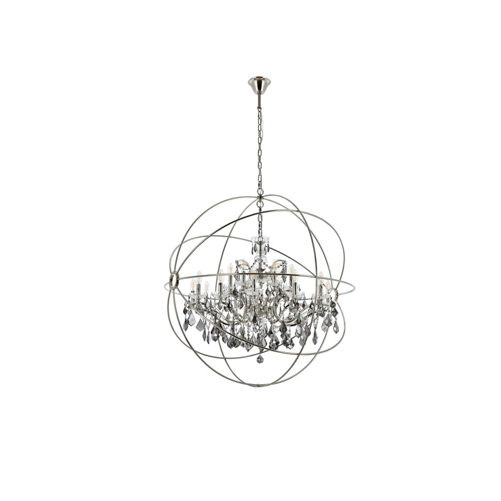 18 light polished nickel Chandelier Silver Shade (Grey) Royal Cut crystal - View 4 - Joshua Marshal
