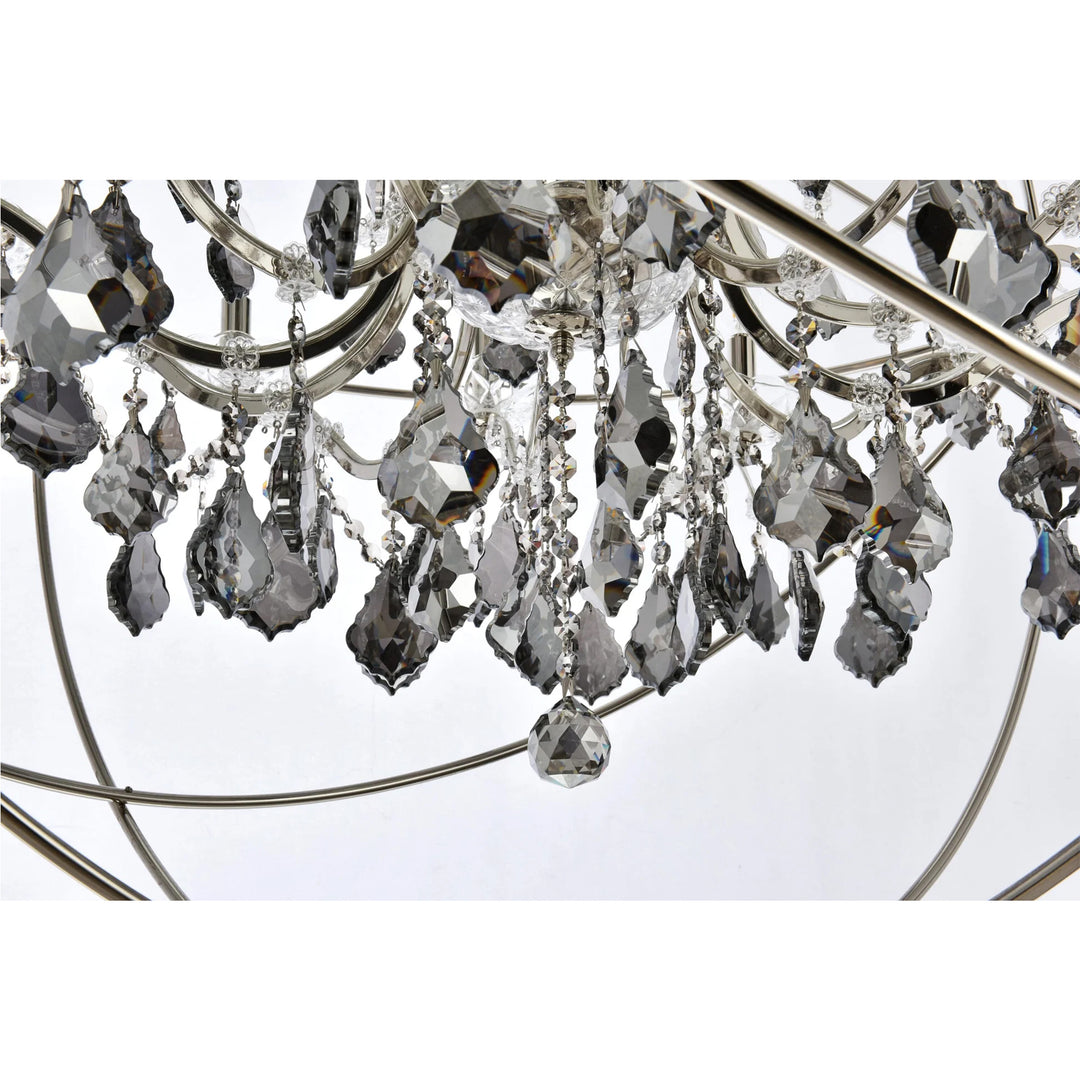 18 light polished nickel Chandelier Silver Shade (Grey) Royal Cut crystal - View 6 - Joshua Marshal