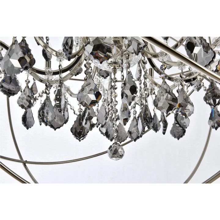 18 light polished nickel Chandelier Silver Shade (Grey) Royal Cut crystal - View 6 - Joshua Marshal