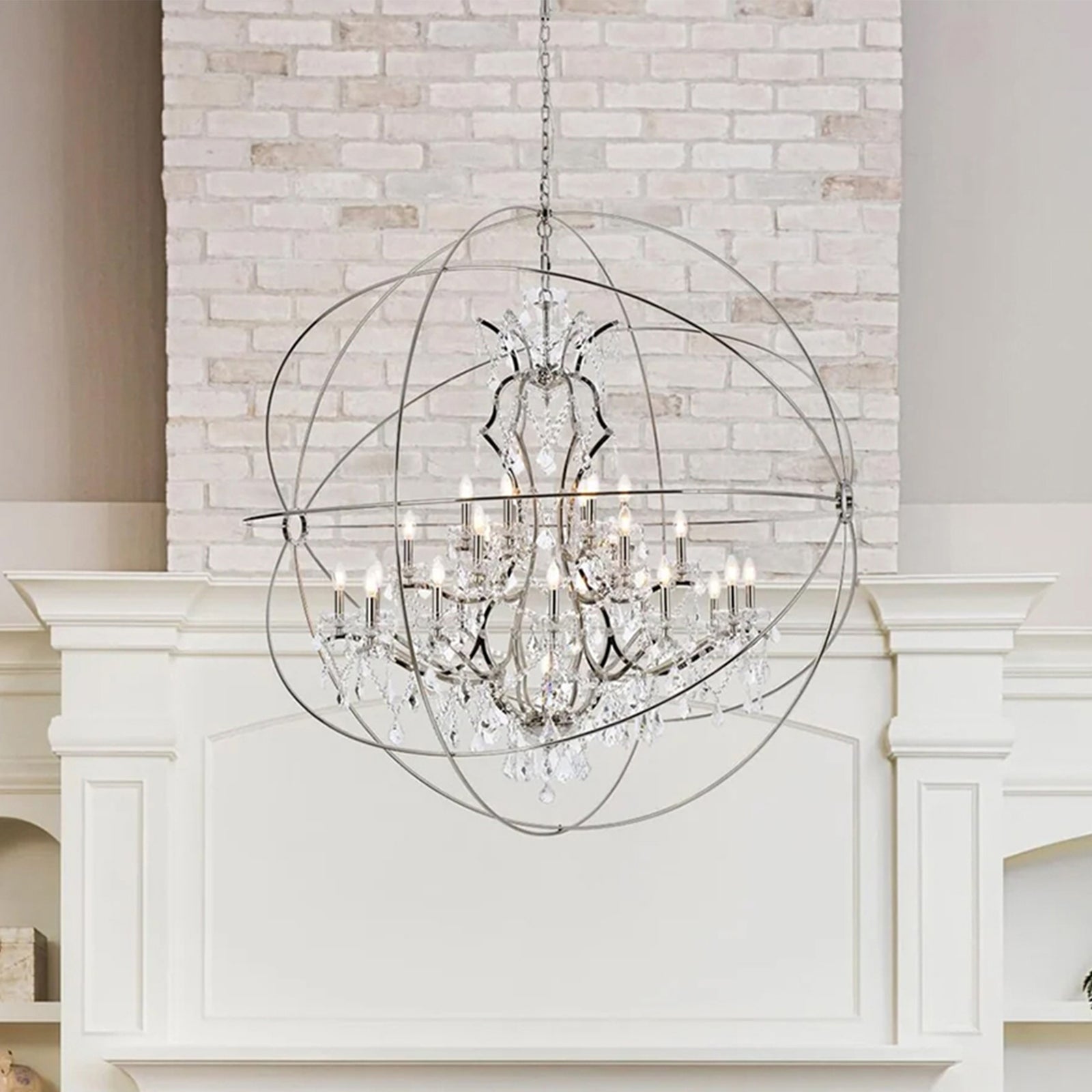 25 light polished nickel Chandelier Clear Royal Cut crystal Polished Nickel Finish - LIGHTING by Joshua Marshal