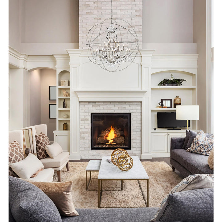 25 light polished nickel Chandelier Clear Royal Cut crystal - View 2 - Joshua Marshal