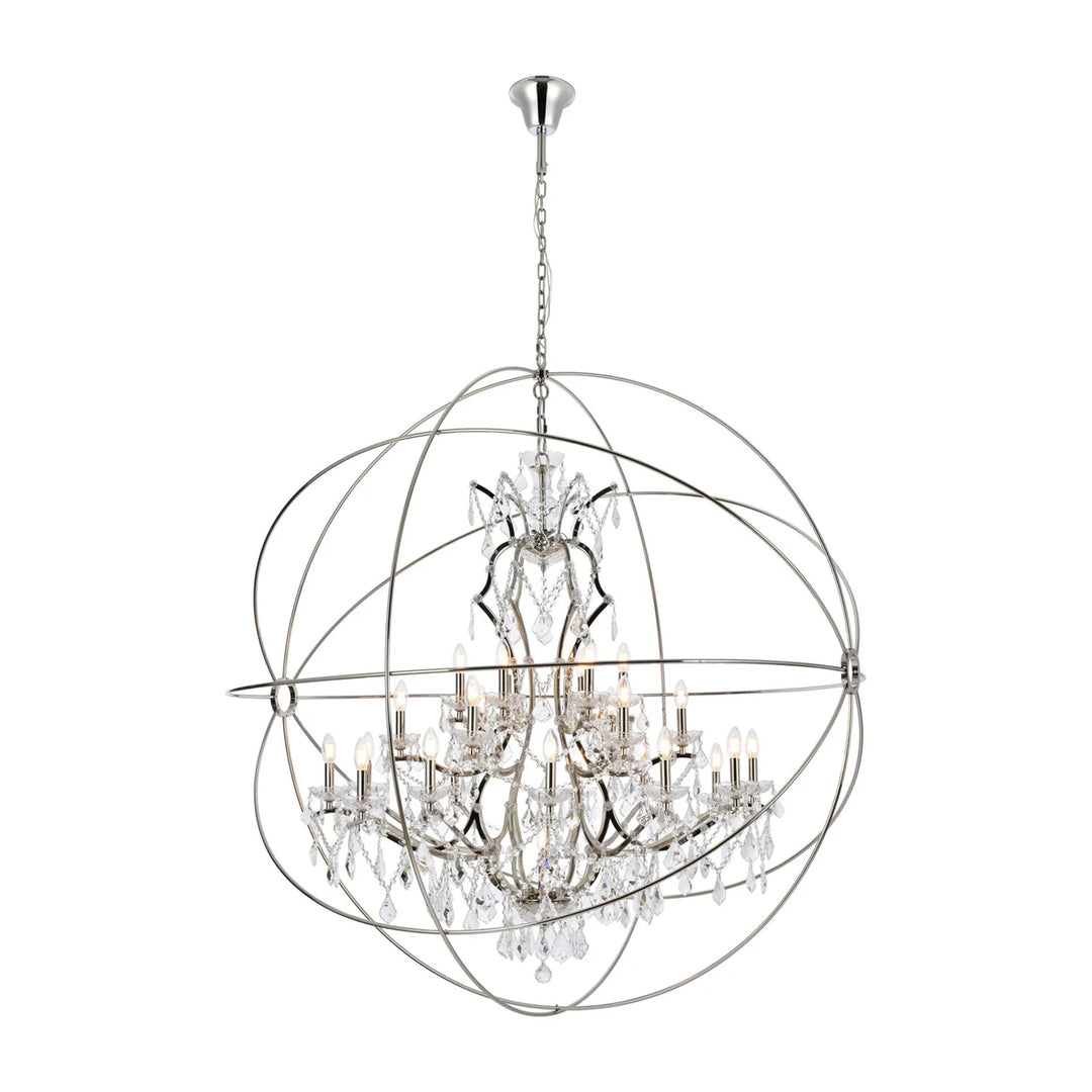 25 light polished nickel Chandelier Clear Royal Cut crystal - View 3 - Joshua Marshal