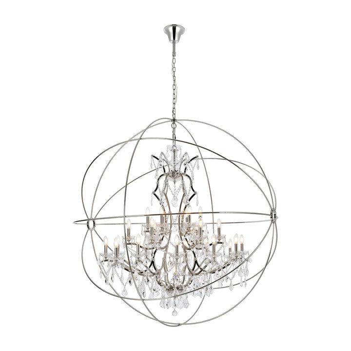 25 light polished nickel Chandelier Clear Royal Cut crystal - View 3 - Joshua Marshal