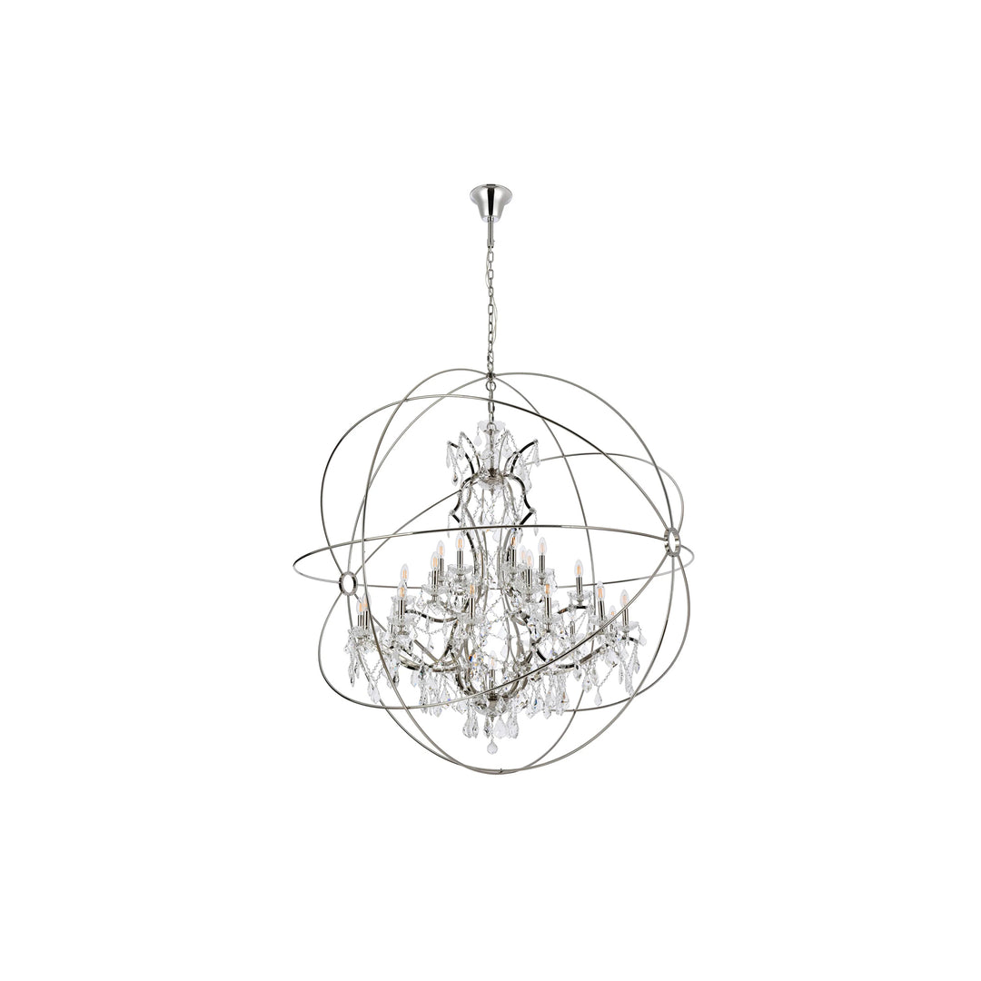 25 light polished nickel Chandelier Clear Royal Cut crystal - View 4 - Joshua Marshal