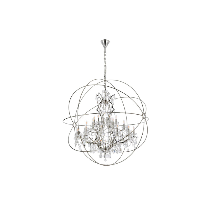 25 light polished nickel Chandelier Clear Royal Cut crystal - View 4 - Joshua Marshal