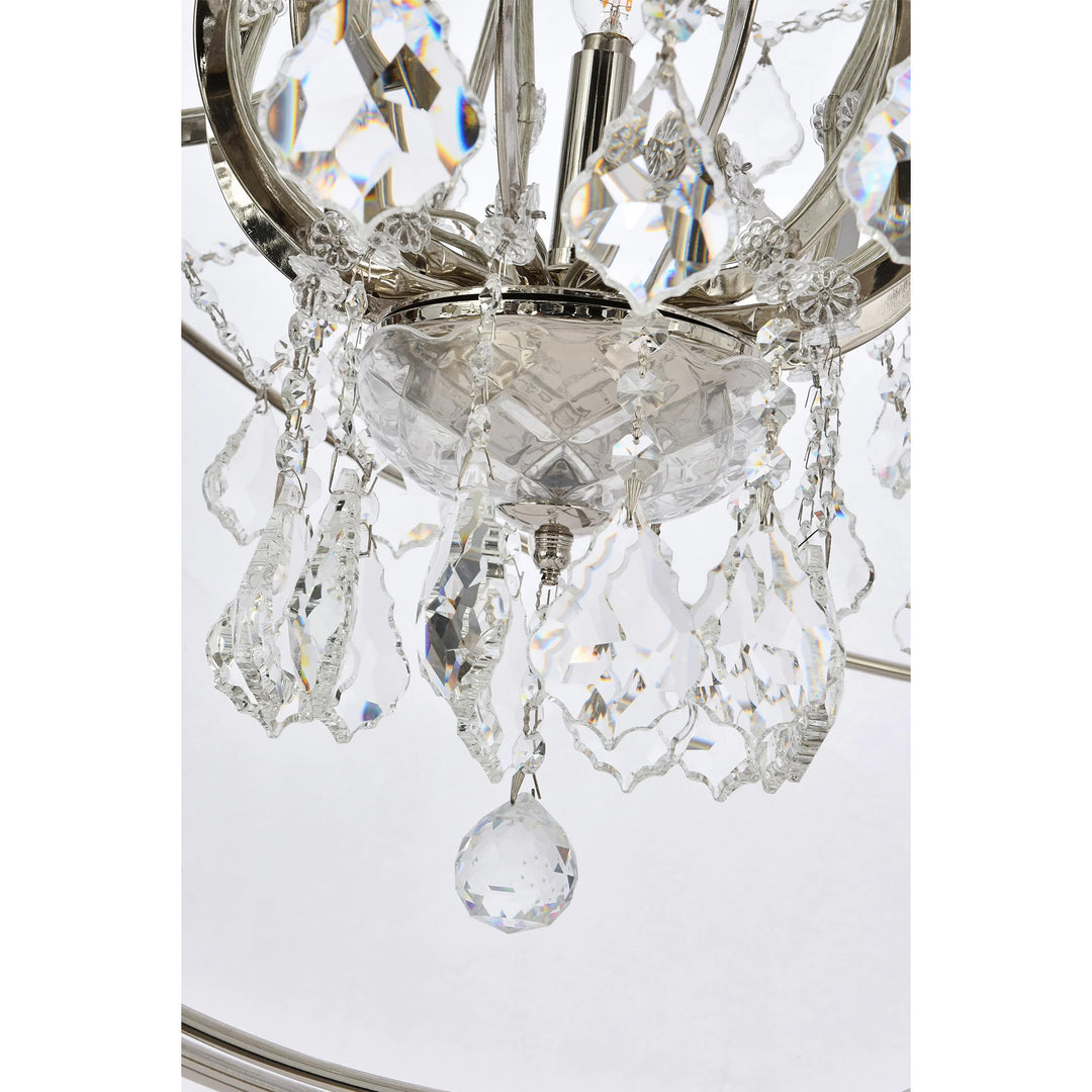 25 light polished nickel Chandelier Clear Royal Cut crystal - View 6 - Joshua Marshal