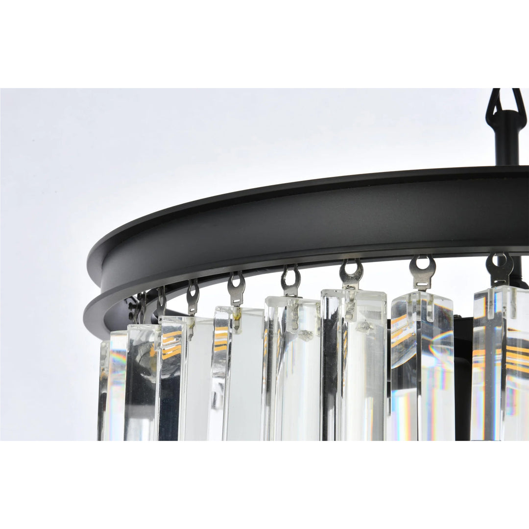 9 light Matte Black Chandelier Clear Royal Cut Crystal - View 5 - Joshua Marshal