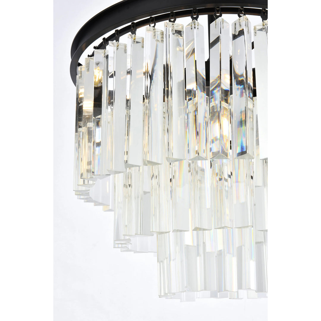 9 light Matte Black Chandelier Clear Royal Cut Crystal - View 6 - Joshua Marshal