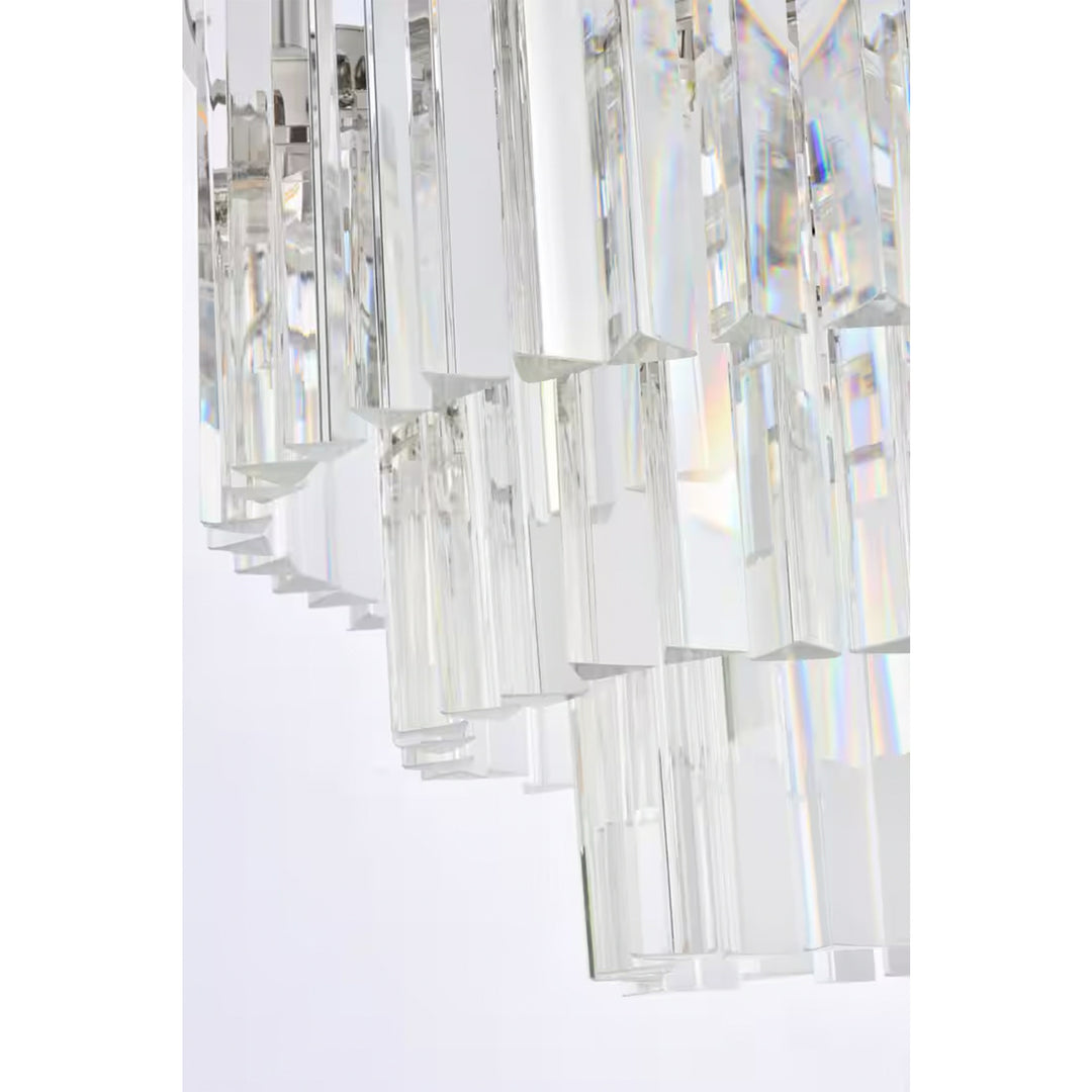 9 light polished nickel Chandelier Clear Royal Cut Crystal - View 5 - Joshua Marshal