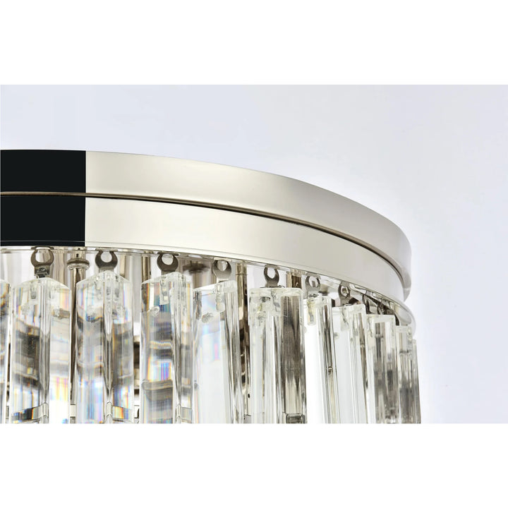 9 light polished nickel Flush Mount Clear Royal Cut Crystal - View 5 - Joshua Marshal