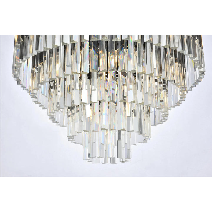 17 light Matte Black Flush Mount Clear Royal Cut Crystal - View 6 - Joshua Marshal