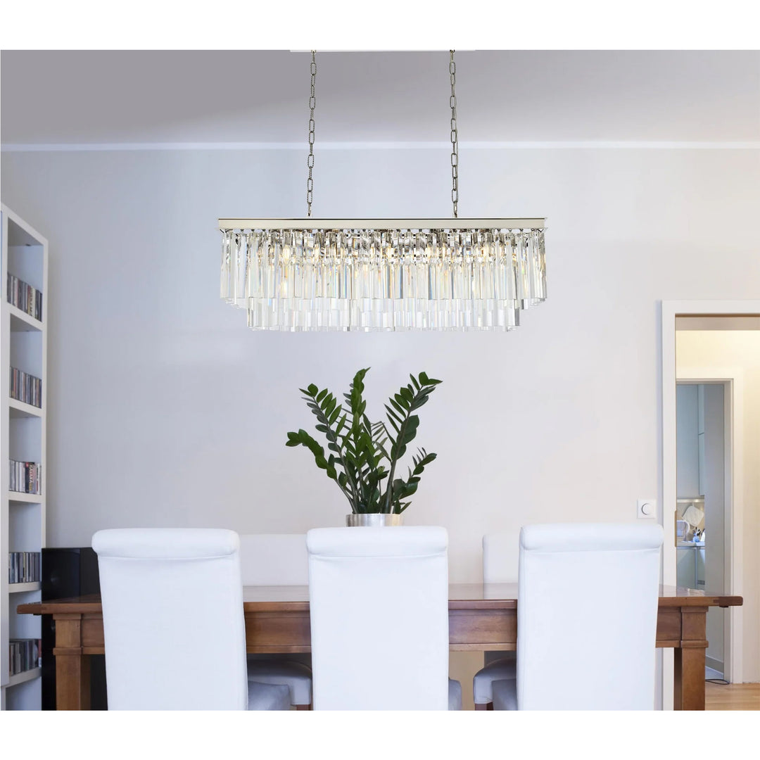12 light polished nickel Chandelier Clear Royal Cut Crystal - View 2 - Joshua Marshal