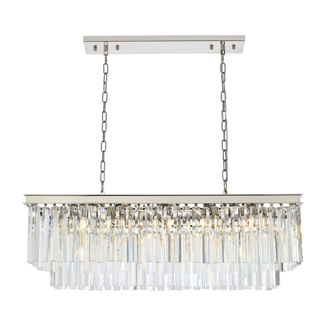 12 light polished nickel Chandelier Clear Royal Cut Crystal - View 3 - Joshua Marshal