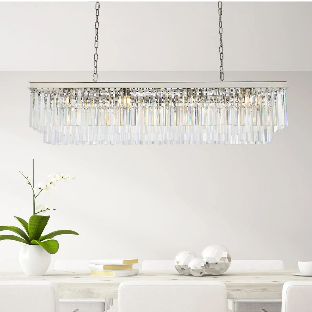 12 light polished nickel Chandelier Clear Royal Cut Crystal Polished Nickel Finish - LIGHTING by Joshua Marshal