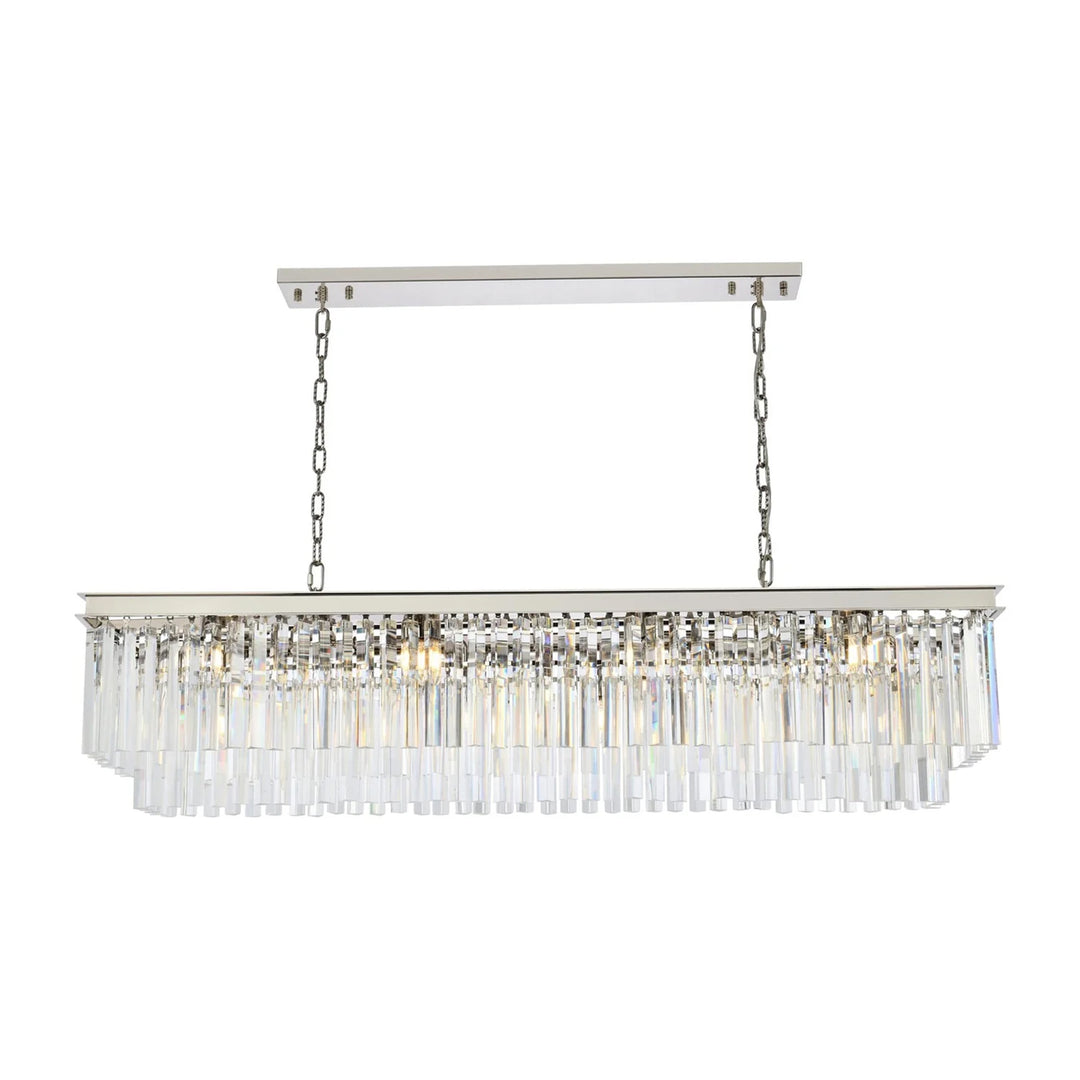 12 light polished nickel Chandelier Clear Royal Cut Crystal - View 3 - Joshua Marshal