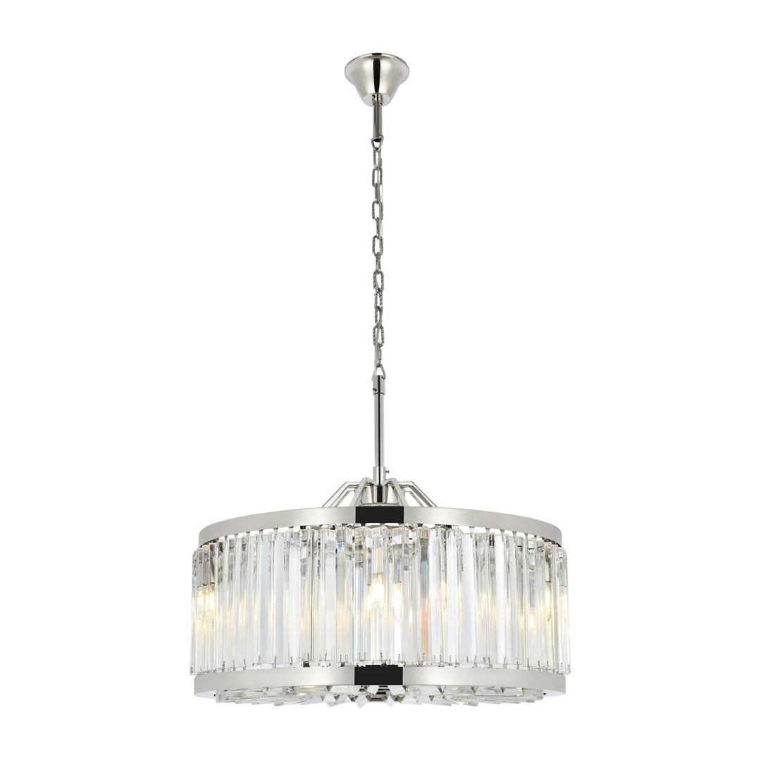8 light polished nickel Chandelier Clear Royal Cut Crystal - View 3 - Joshua Marshal