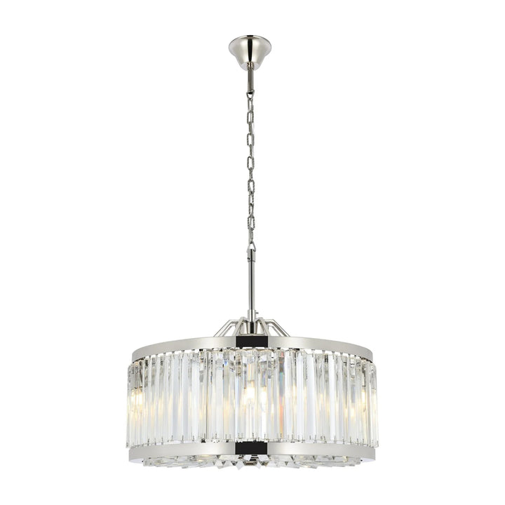 8 light polished nickel Chandelier Clear Royal Cut Crystal - View 3 - Joshua Marshal