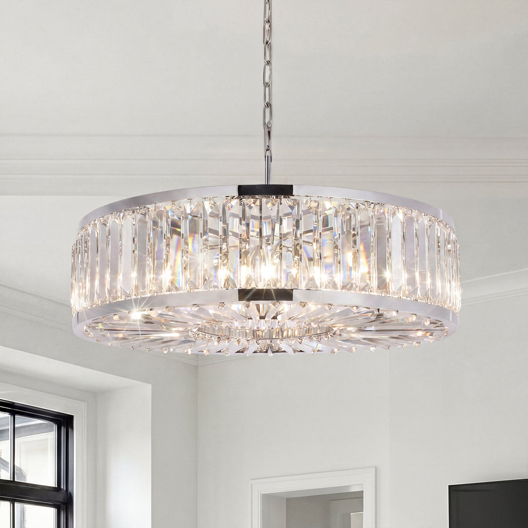 10 light polished nickel Chandelier Clear Royal Cut Crystal Polished Nickel Finish - LIGHTING by Joshua Marshal