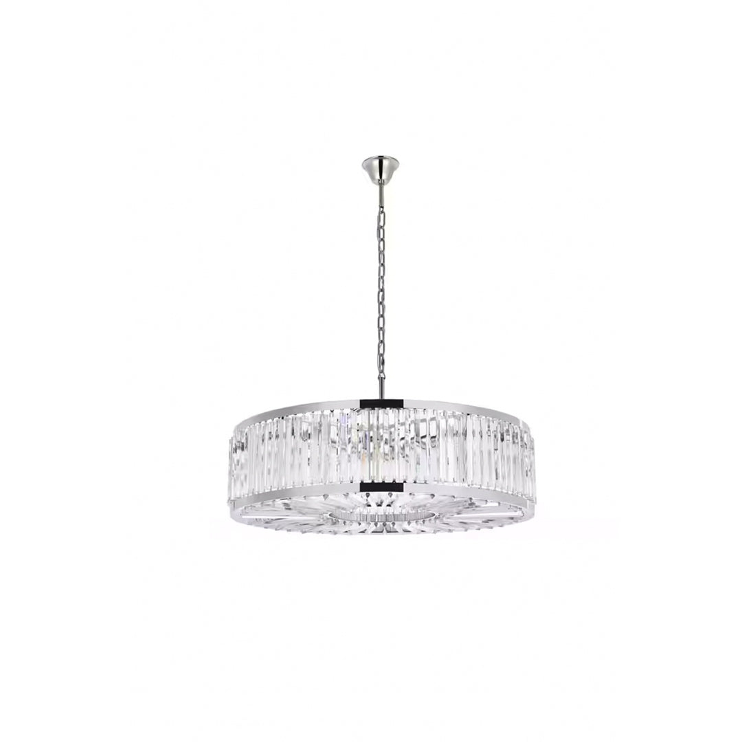 10 light polished nickel Chandelier Clear Royal Cut Crystal - View 3 - Joshua Marshal