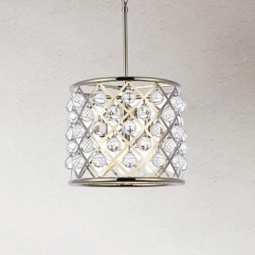 3 light polished nickel Pendant Clear Royal Cut Crystal Polished Nickel Finish - LIGHTING by Joshua Marshal