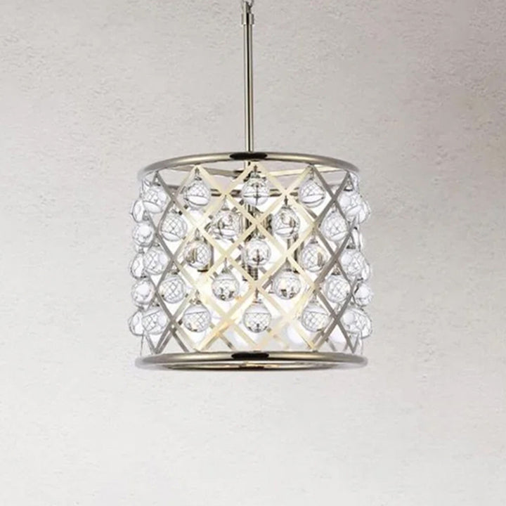 3 light polished nickel Pendant Clear Royal Cut Crystal Polished Nickel Finish - LIGHTING by Joshua Marshal