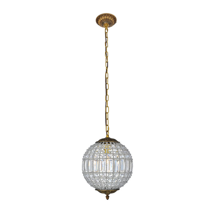 1 light French Gold Pendant Clear Royal Cut Crystal - View 4 - Joshua Marshal