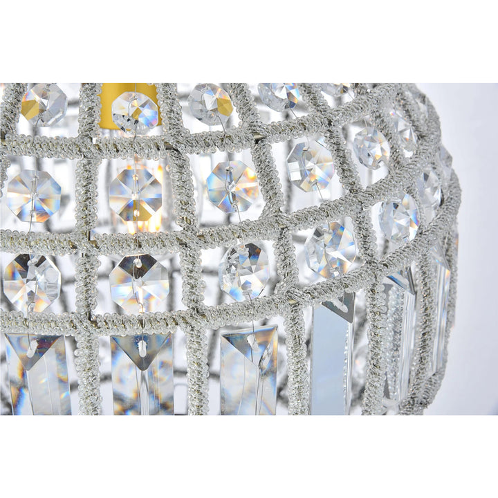 1 light French Gold Pendant Clear Royal Cut Crystal - View 5 - Joshua Marshal