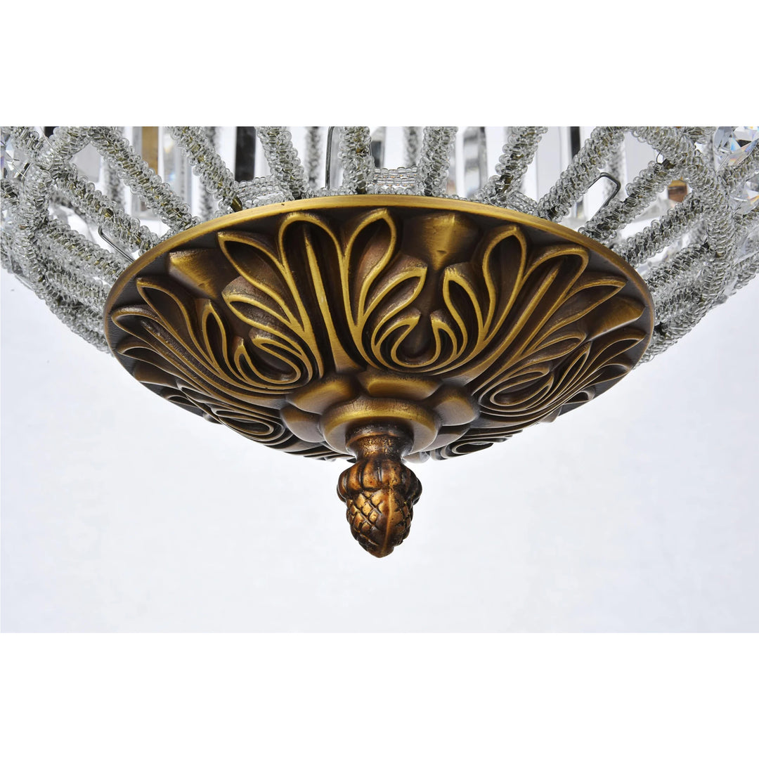 1 light French Gold Pendant Clear Royal Cut Crystal - View 6 - Joshua Marshal