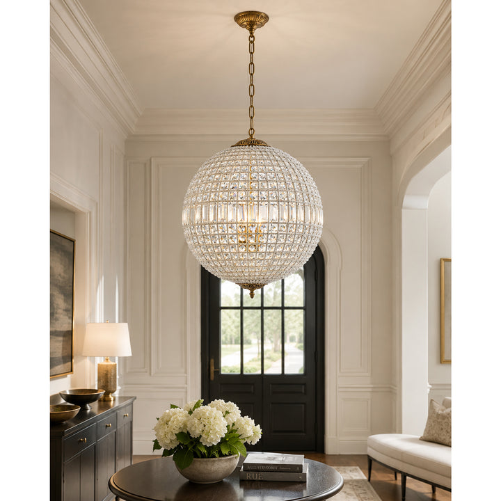 5 light French Gold Chandelier Clear Royal Cut Crystal - View 2 - Joshua Marshal