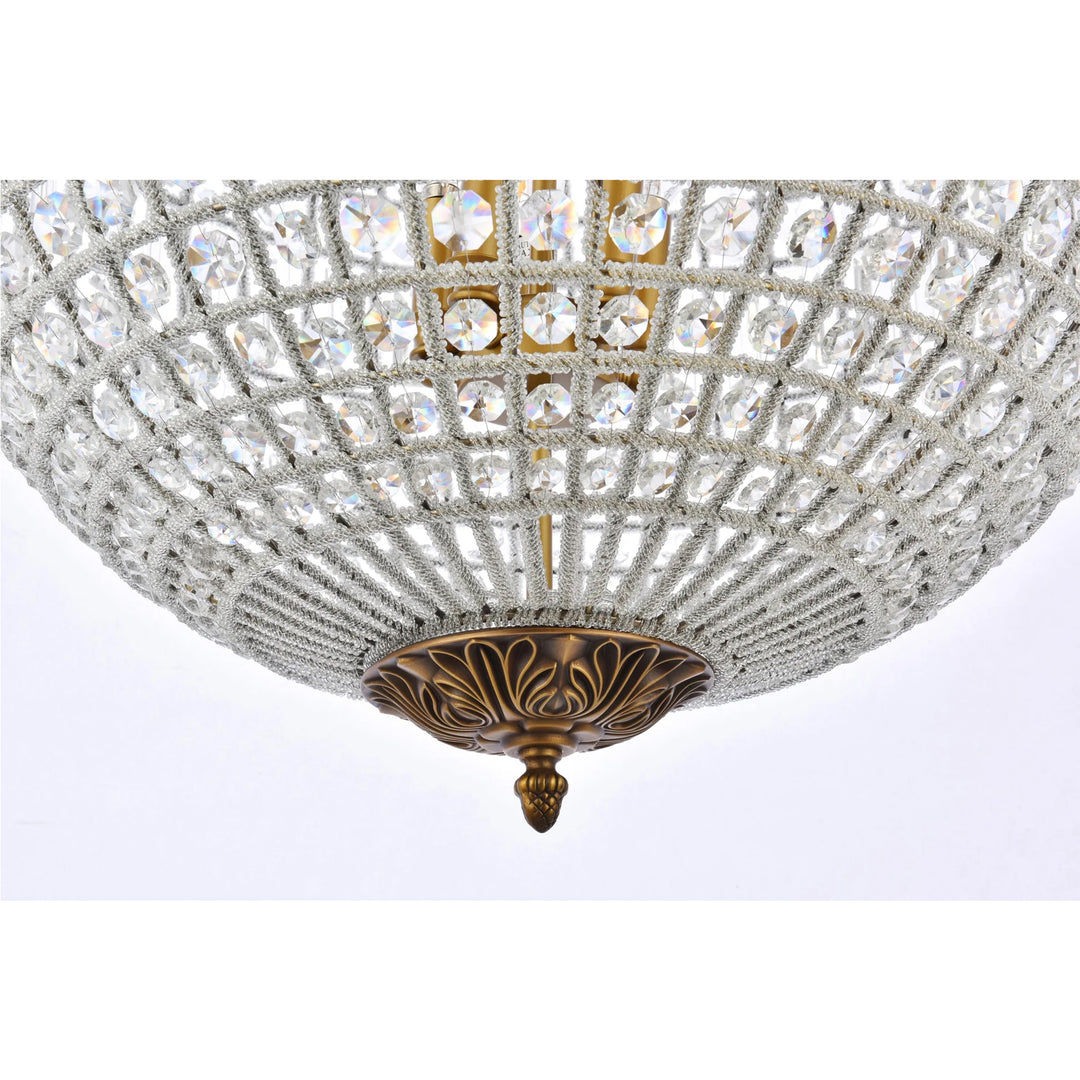 5 light French Gold Chandelier Clear Royal Cut Crystal - View 6 - Joshua Marshal
