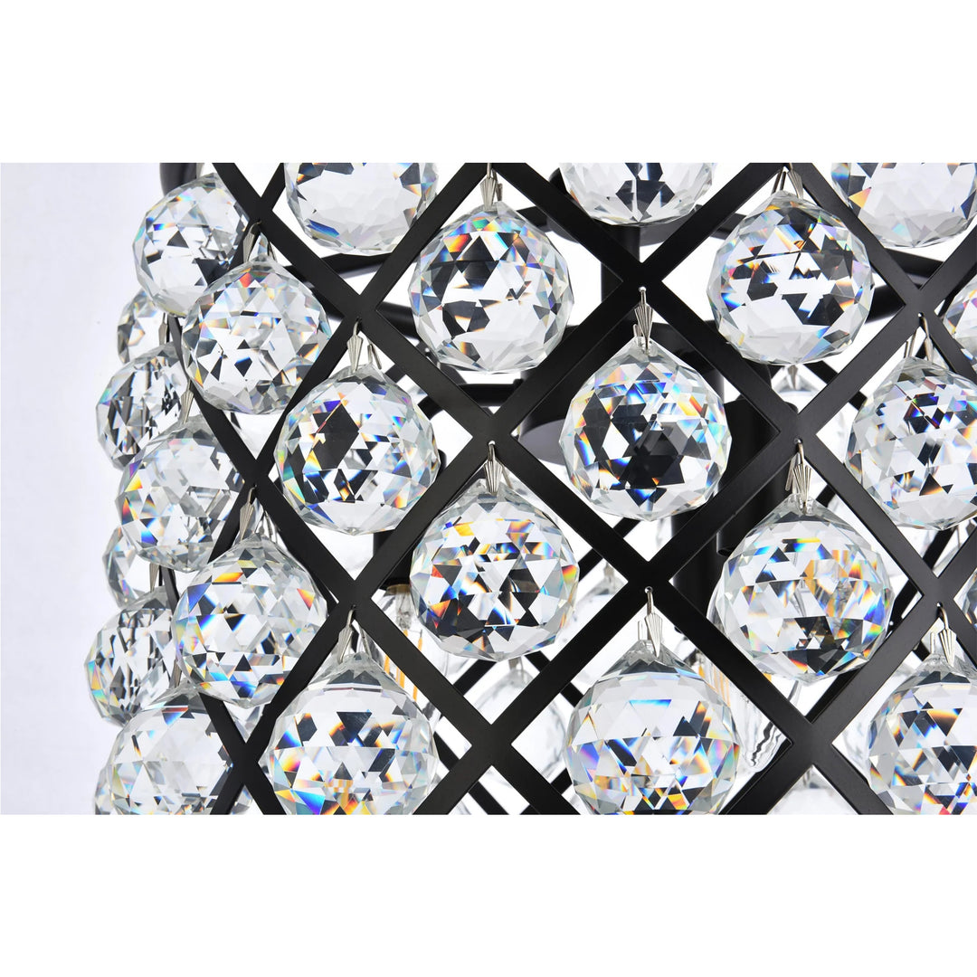 4 light Matte Black Pendant Clear Royal Cut Crystal - View 5 - Joshua Marshal