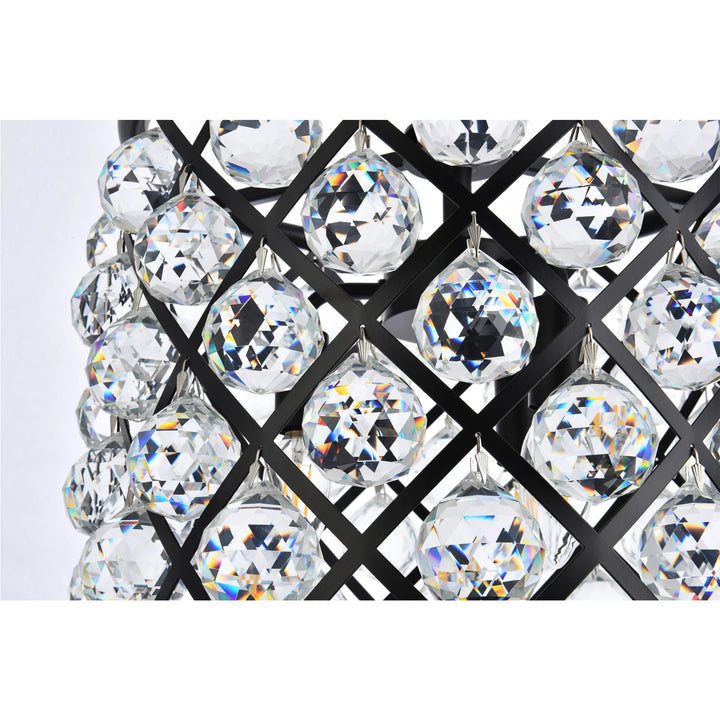 4 light Matte Black Pendant Clear Royal Cut Crystal - View 5 - Joshua Marshal