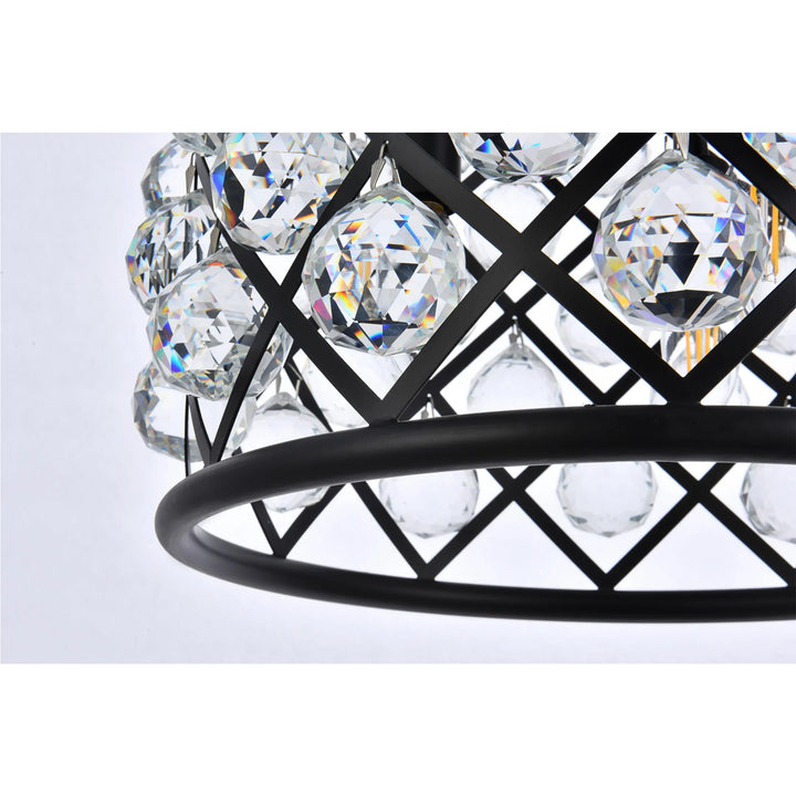 4 light Matte Black Pendant Clear Royal Cut Crystal - View 6 - Joshua Marshal
