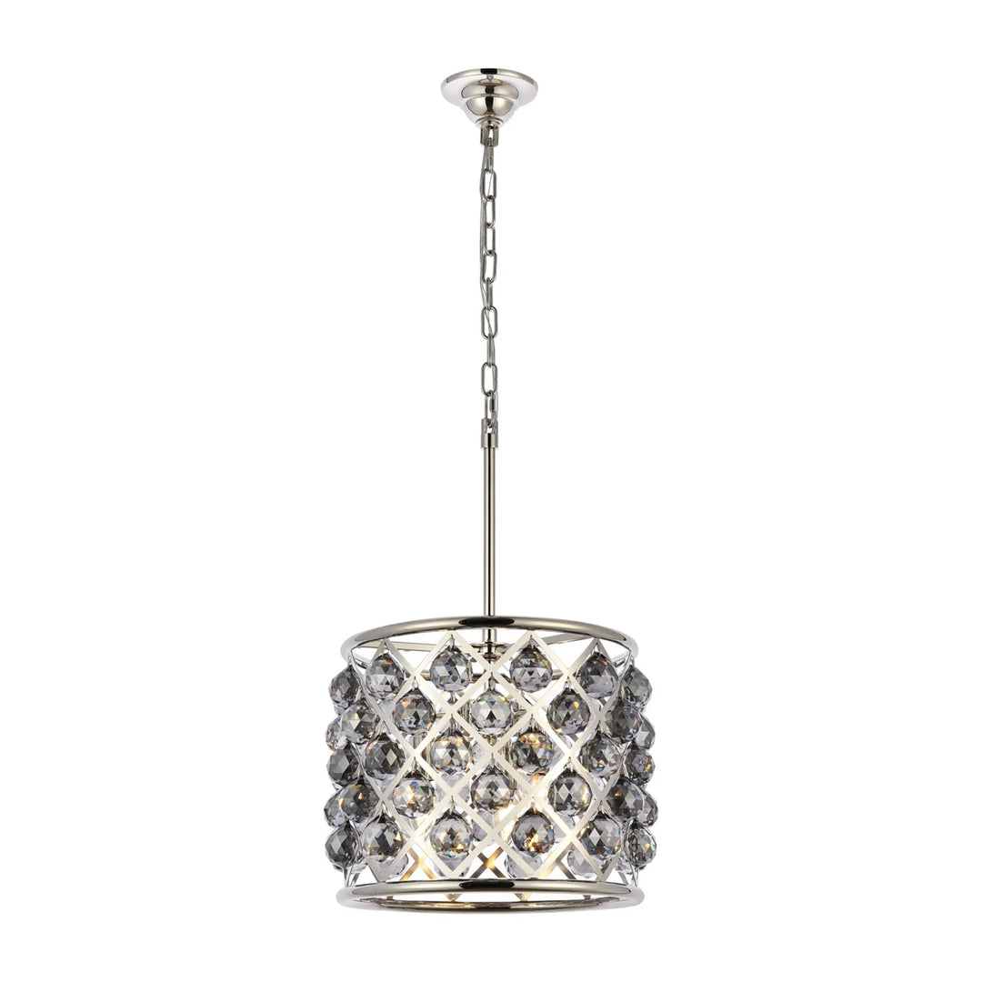 4 light polished nickel Pendant Silver Shade (Grey) Royal Cut Crystal - View 3 - Joshua Marshal