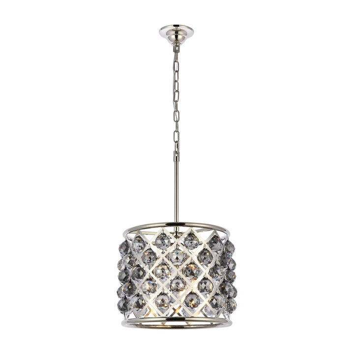 4 light polished nickel Pendant Silver Shade (Grey) Royal Cut Crystal - View 3 - Joshua Marshal
