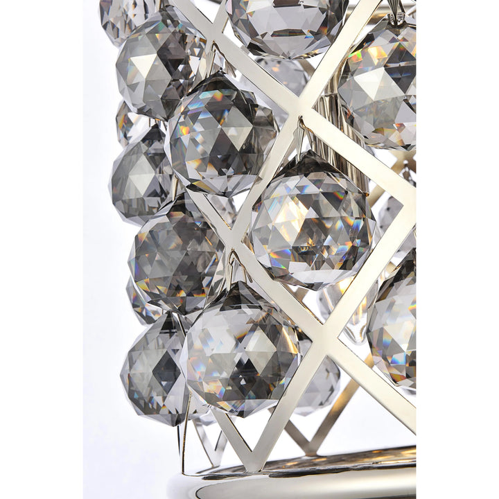 4 light polished nickel Pendant Silver Shade (Grey) Royal Cut Crystal - View 5 - Joshua Marshal