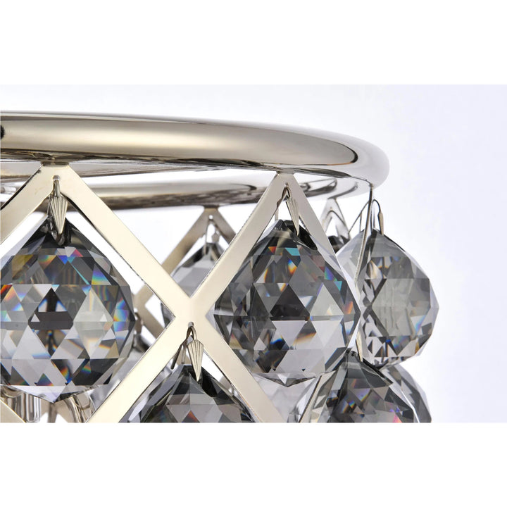 4 light polished nickel Pendant Silver Shade (Grey) Royal Cut Crystal - View 6 - Joshua Marshal
