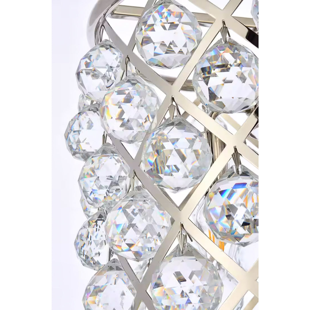4 light polished nickel Pendant Clear Royal Cut Crystal - View 5 - Joshua Marshal