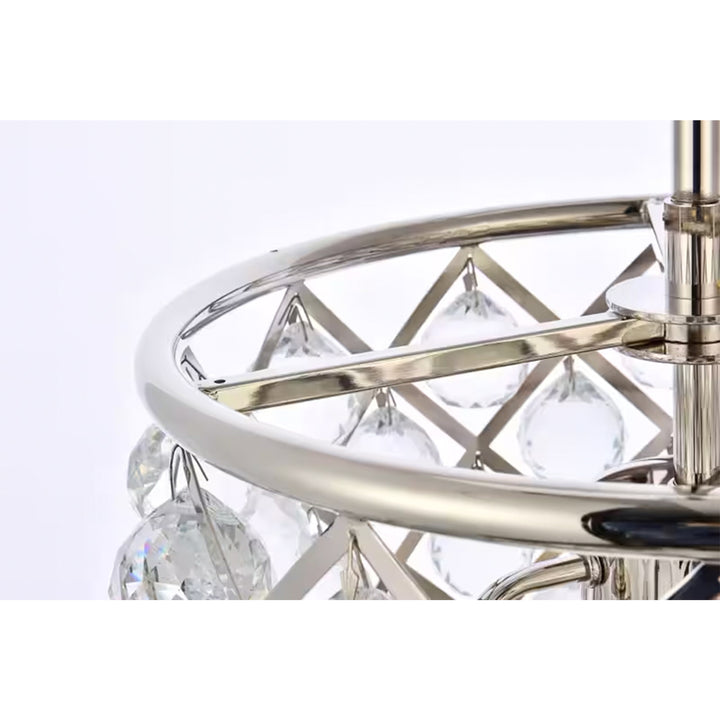 4 light polished nickel Pendant Clear Royal Cut Crystal - View 6 - Joshua Marshal