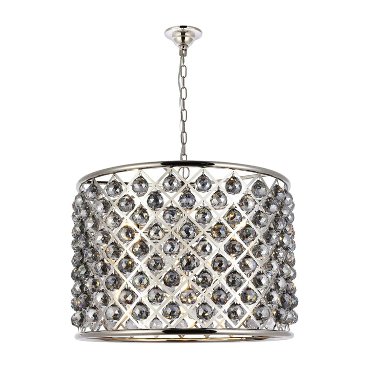 8 light polished nickel Chandelier Silver Shade (Grey) Royal Cut Crystal - View 3 - Joshua Marshal