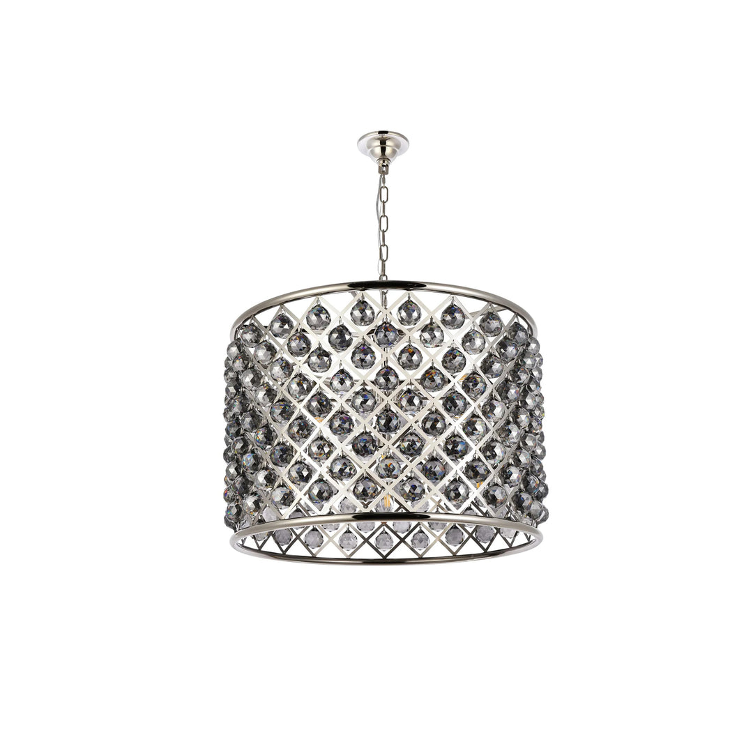 8 light polished nickel Chandelier Silver Shade (Grey) Royal Cut Crystal - View 4 - Joshua Marshal