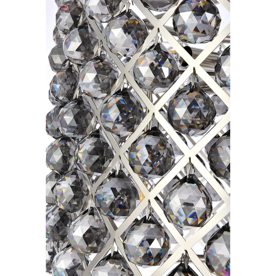 8 light polished nickel Chandelier Silver Shade (Grey) Royal Cut Crystal - View 5 - Joshua Marshal