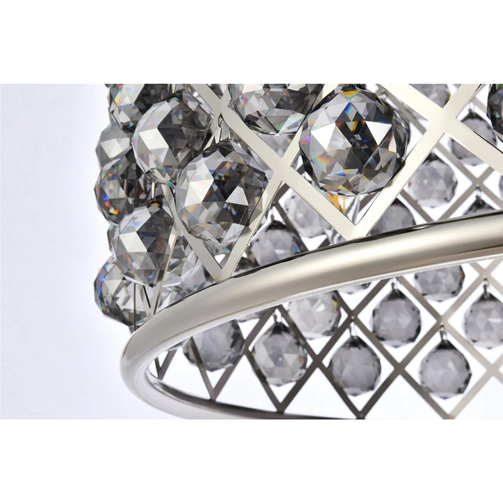 8 light polished nickel Chandelier Silver Shade (Grey) Royal Cut Crystal - View 6 - Joshua Marshal