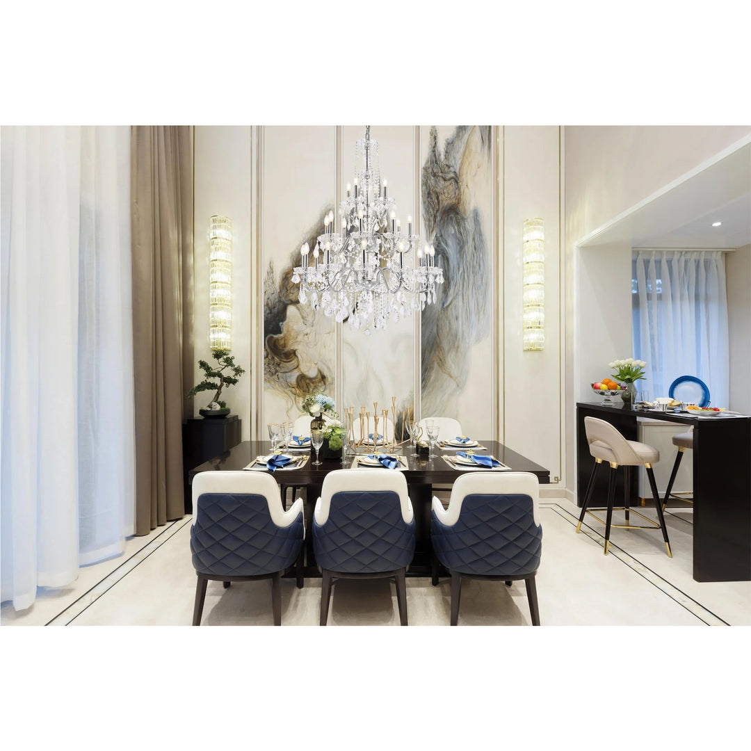 24 light Chrome Chandelier Clear Royal Cut Crystal - View 2 - Joshua Marshal