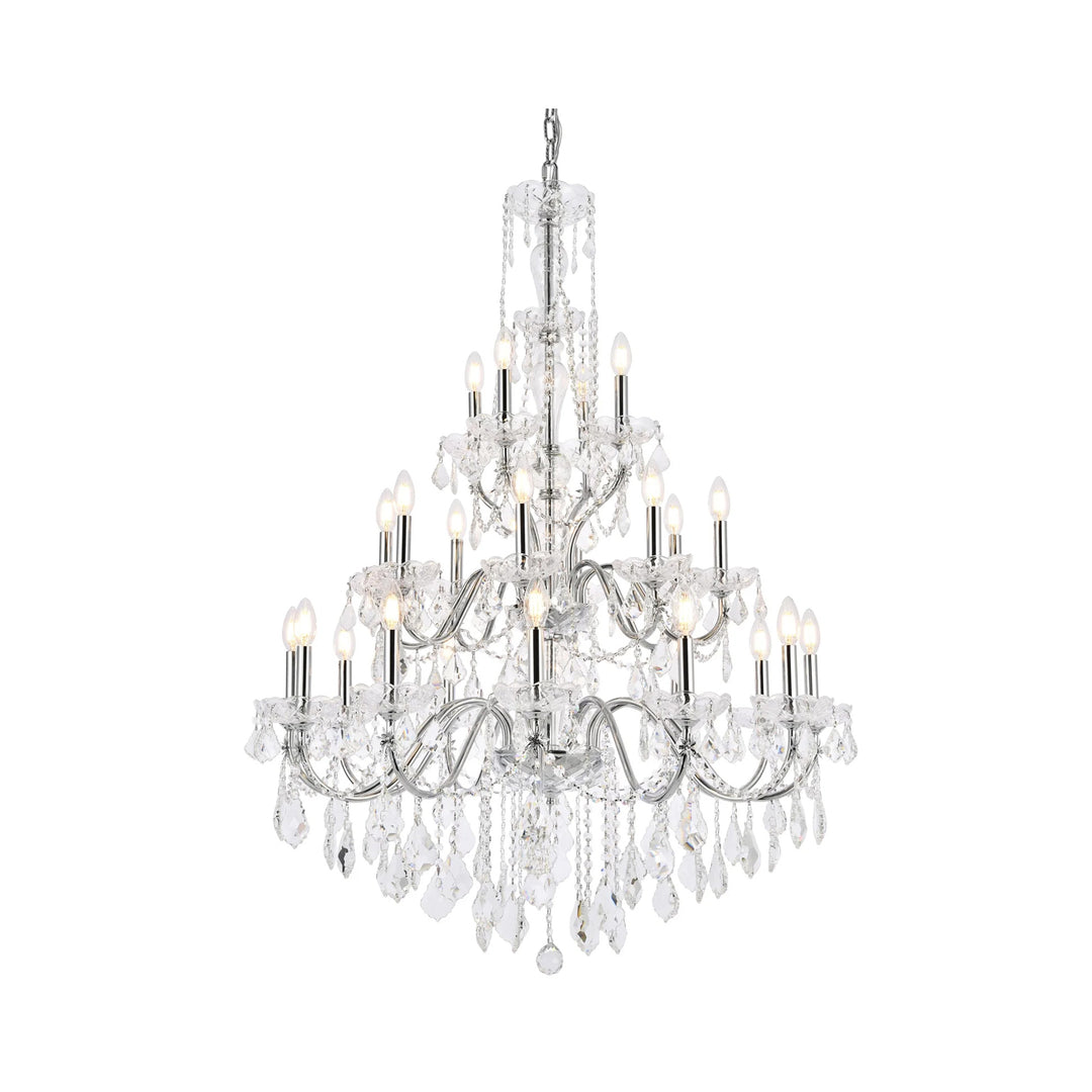 24 light Chrome Chandelier Clear Royal Cut Crystal - View 3 - Joshua Marshal