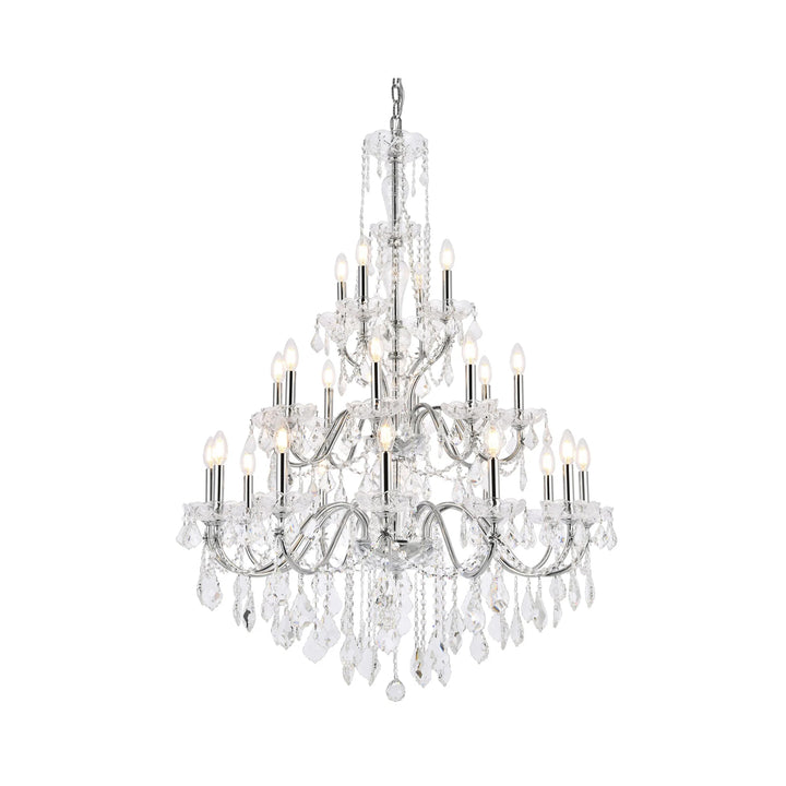 24 light Chrome Chandelier Clear Royal Cut Crystal - View 3 - Joshua Marshal
